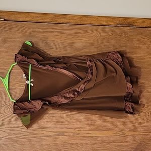 Anthropologie Brown Layered Blouse Size Medium